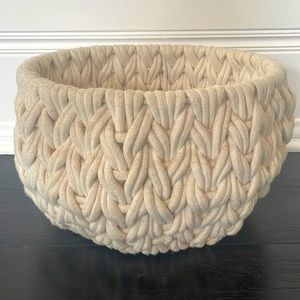West Elm woven floor basket - Cream